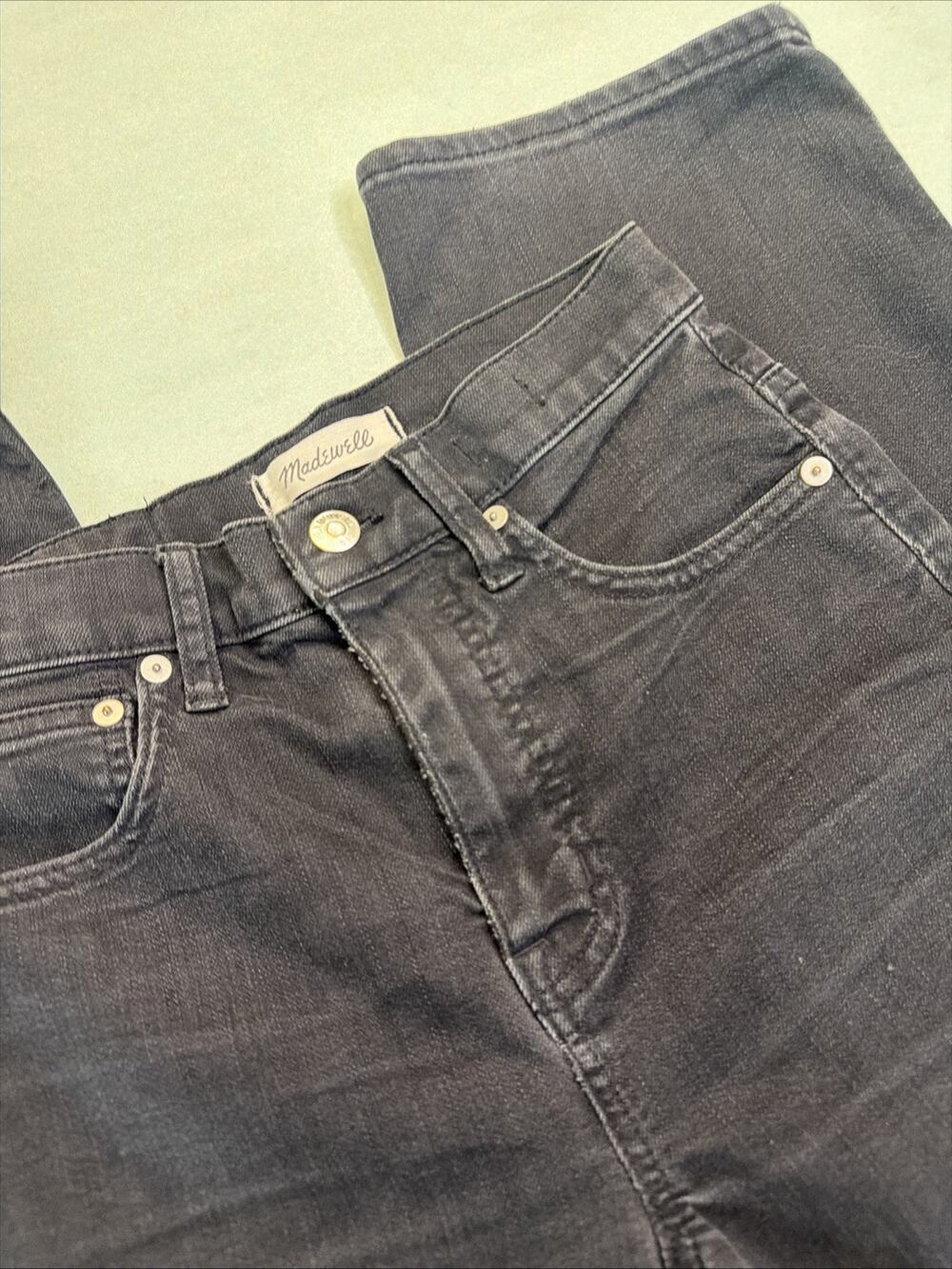 Madewell Slim Wide Leg Crop Jeans Women’s 24 Black High Rise Denim*5 star seller